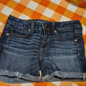 American Eagle Outfitters Blue Jean Shorts Casual Distressed